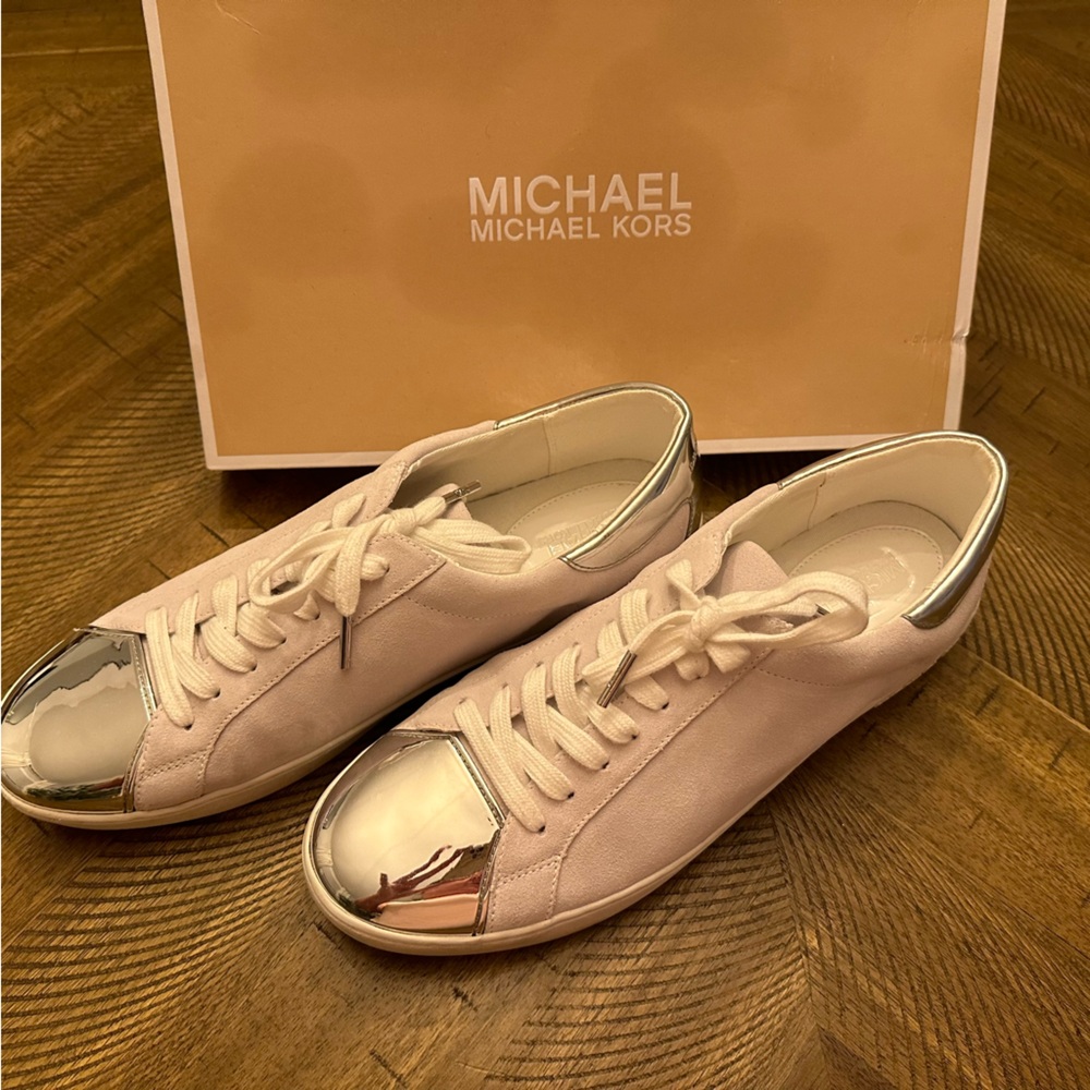 Michael Kors White Suede Sneakers